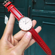  Shop Authentic Daniel Wellington Classic Suffolk White Dial Brown Leather Strap Watch For Women - DW00100120 - Luxxuri