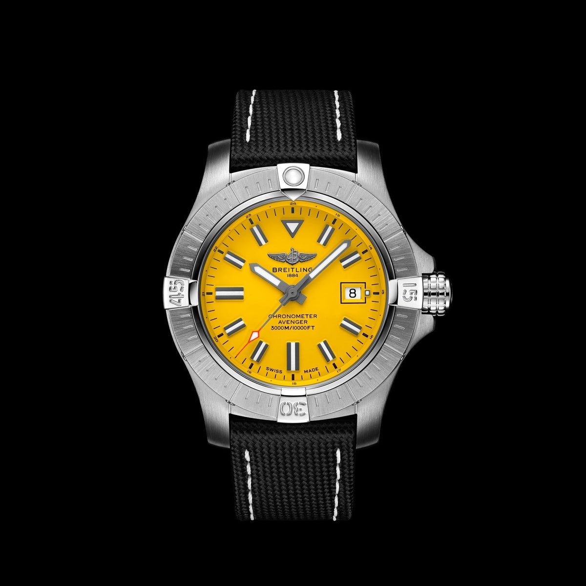 Shop Authentic Breitling Avenger Automatic 45 Seawolf Yellow Dial Black Nylon Strap Watch for Men - A17319101I1X1 - Luxxuri