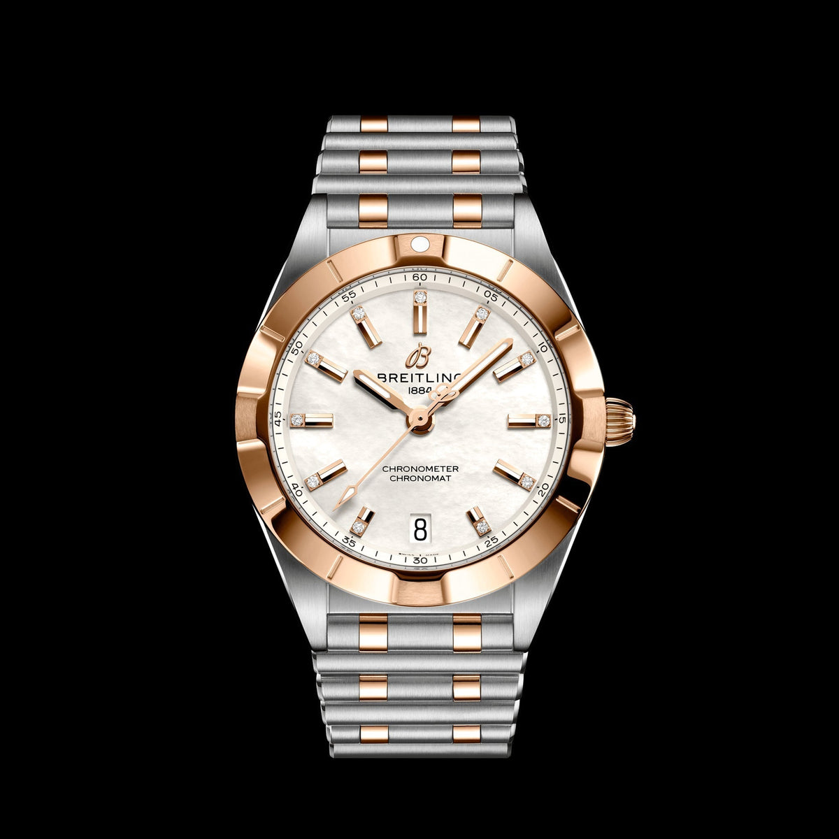  Shop Authentic Breitling Chronomat B02 18K Red Gold White Dial Two Tone Steel Strap Watch for Men - U77310101A2U1 - Luxxuri