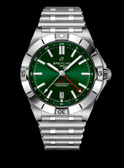  Shop Authentic Breitling Chronomat GMT 40 Green Dial Silver Steel Strap Watch for Men - A32398101L1A1 - Luxxuri