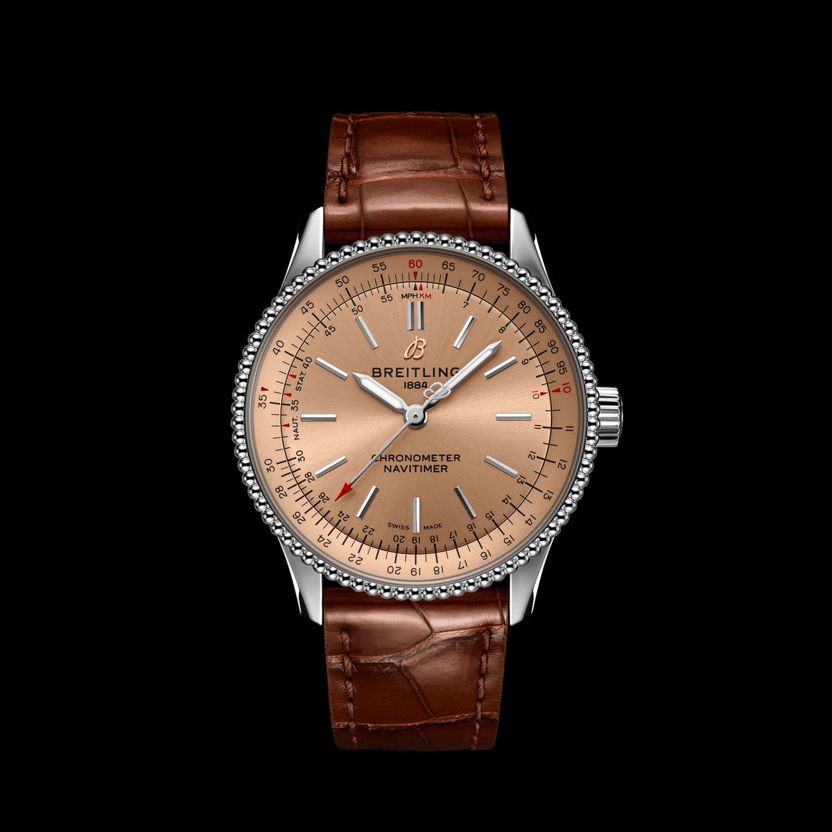  Shop Authentic Breitling Navitimer Automatic 35 Brown Dial Brown Leather Strap Watch for Men - A17395201K1P1 - Luxxuri
