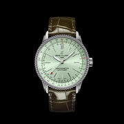  Shop Authentic Breitling Navitimer Automatic 35 Green Dial Green Leather Strap Watch for Women - A17395361L1P1 - Luxxuri
