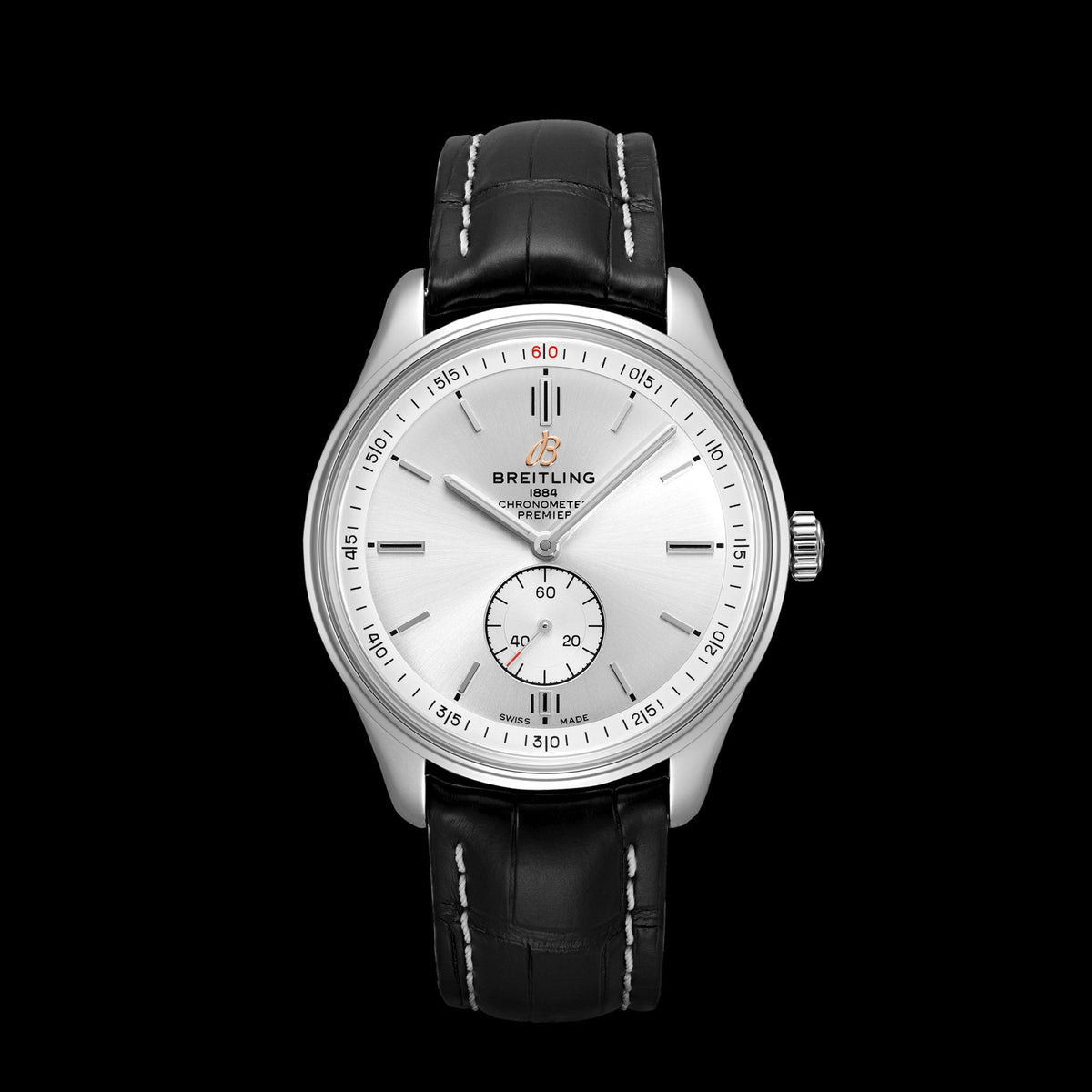  Shop Authentic Breitling Premier Automatic 40mm Silver Dial Black Leather Strap Watch for Men - A37340351G1P1 - Luxxuri