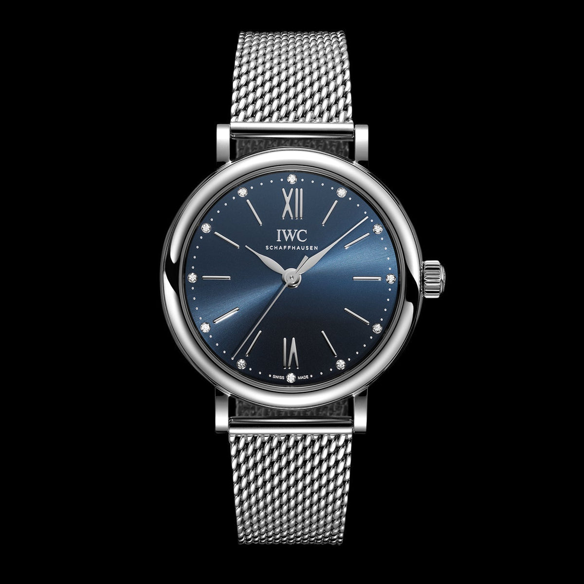  Shop Authentic IWC Portofino Automatic Blue Dial Silver Mesh Bracelet Watch for Women - IW357404 - Luxxuri
