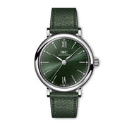 Shop Authentic IWC Portofino Automatic Automatic Green Dial Green Leather Strap Watch for Women - IW357412 - Luxxuri