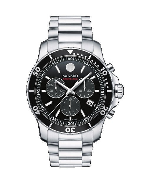  Shop Authentic Movado Series 800 Chronograph Black Dial Silver Steel Strap Watch For Men - 2600142 - Luxxuri