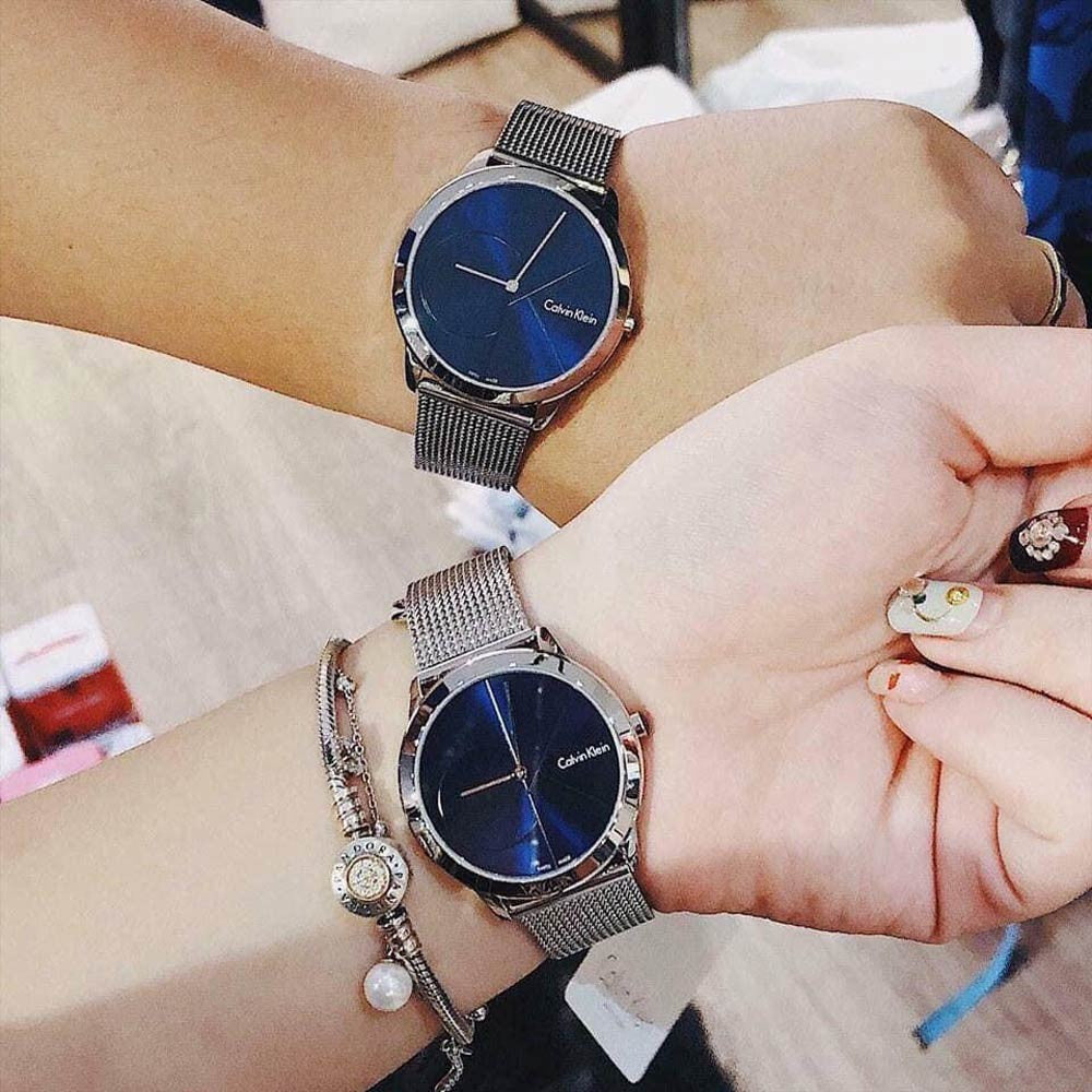  Shop Authentic Calvin Klein Minimal Blue Dial Silver Mesh Bracelet Watch for Men - K3M2112N - Luxxuri
