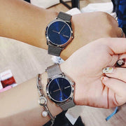  Shop Authentic Calvin Klein Minimal Blue Dial Silver Mesh Bracelet Watch for Men - K3M2112N - Luxxuri