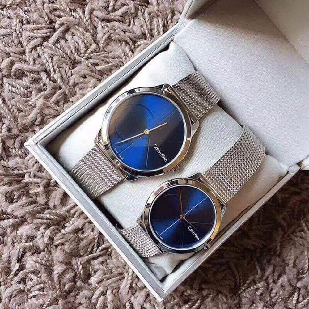  Shop Authentic Calvin Klein Minimal Blue Dial Silver Mesh Bracelet Watch for Women - K3M2212N - Luxxuri