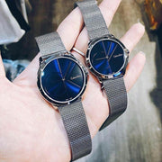  Shop Authentic Calvin Klein Minimal Blue Dial Silver Mesh Bracelet Watch for Women - K3M2212N - Luxxuri