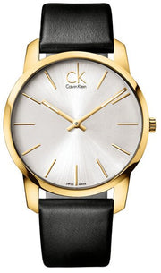  Shop Authentic Calvin Klein City Silver Dial Black Leather Strap Watch For Men - K2G21520 - Luxxuri