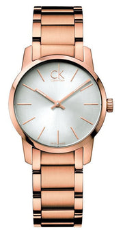  Shop Authentic Calvin Klein City White Mother of Pearl Dial Rose Gold Steel Strap Watch for Women - K2G23646 - Luxxuri
