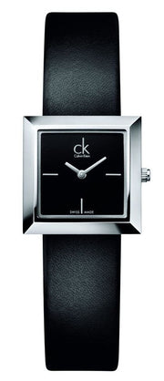  Shop Authentic Calvin Klein Mark Black Dial Black Leather Strap Watch for Women - K3R231C1 - Luxxuri