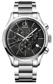  Shop Authentic Calvin Klein Masculine Chronograph Black Dial Silver Steel Strap Watch for Men - K2H27104 - Luxxuri