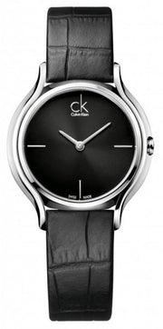  Shop Authentic Calvin Klein Skirt Black Dial Black Leather Strap Watch for Women  - K2U231C1 - Luxxuri