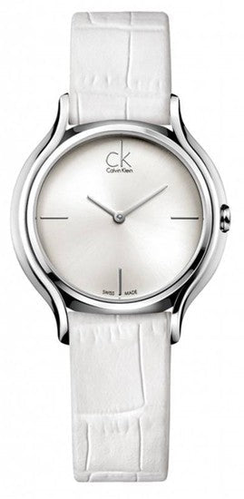  Shop Authentic Calvin Klein Skirt White Dial White Leather Strap Watch for Women - K2U231K6 - Luxxuri