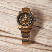  Shop Authentic Fossil Bronson Automatic Skeleton Black Dial Gold Steel Strap Watch for Men - ME3257 - Luxxuri