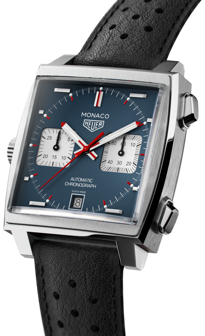 Shop Authentic Tag Heuer Monaco Automatic Chronograph Blue Dial Black Leather Strap Watch for Men - CAW211P.FC6356 - Luxxuri