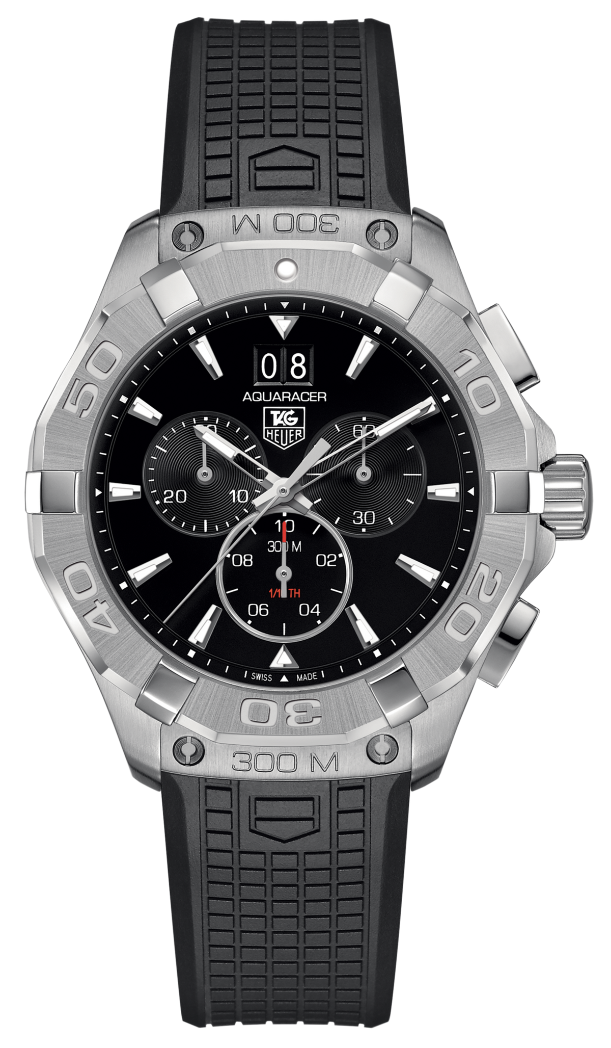  Shop Authentic Tag Heuer Aquaracer Chronograph Black Dial Black Rubber Strap Watch for Men - CAY1110.FT6041 - Luxxuri