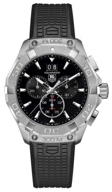  Shop Authentic Tag Heuer Aquaracer Chronograph Black Dial Black Rubber Strap Watch for Men - CAY1110.FT6041 - Luxxuri