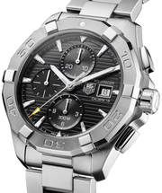  Shop Authentic Tag Heuer Aquaracer Automatic Chronograph Black Dial Silver Steel Strap Watch for Men - CAY2110.BA0927 - Luxxuri