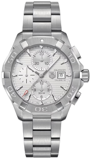  Shop Authentic Tag Heuer Aquaracer Caliber 16 Automatic Chronograph White Dial Silver Steel Strap Watch for Men - CAY2111.BA0927 - Luxxuri