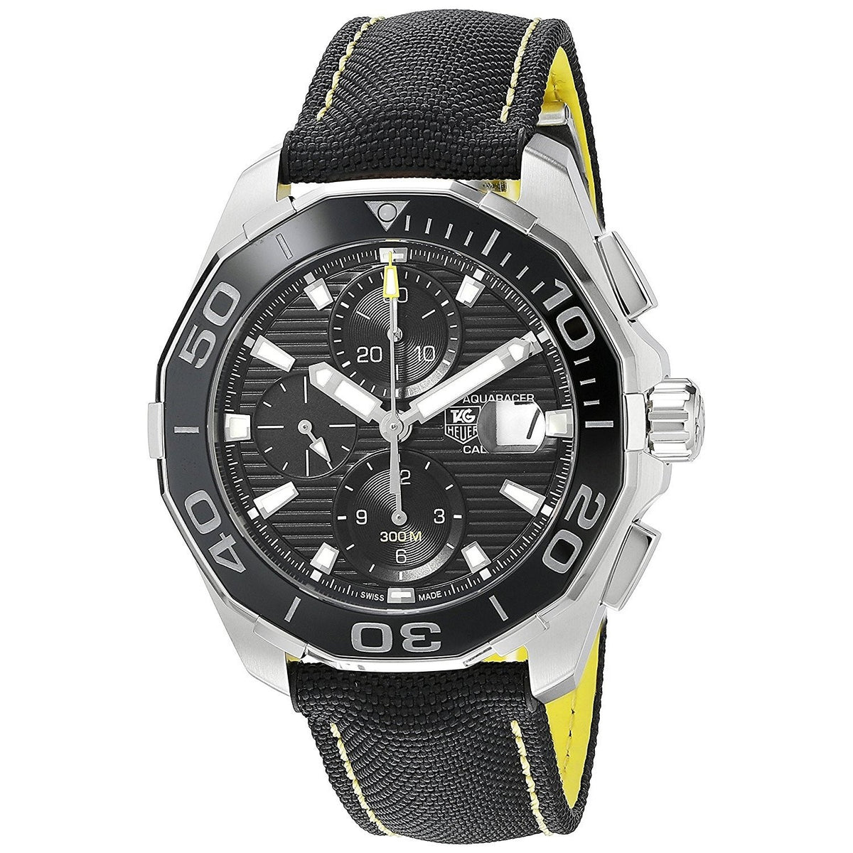  Shop Authentic Tag Heuer Aquaracer Automatic Chronograph Black Dial Black Nylon Strap Watch for Men - CAY211A.FC6361 - Luxxuri