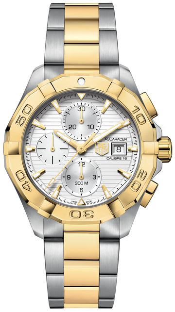  Shop Authentic Tag Heuer Aquaracer Caliber 16 Automatic White Dial Two Tone Steel Strap Watch for Men - CAY2121.BB0923 - Luxxuri
