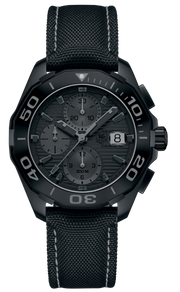  Shop Authentic Tag Heuer Aquaracer Automatic Chronograph Special Edition Titanium Grey Dial Black Leather Strap Watch for Men - CAY218B.FC6370 - Luxxuri