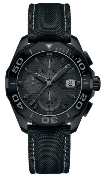  Shop Authentic Tag Heuer Aquaracer Automatic Chronograph Special Edition Titanium Grey Dial Black Leather Strap Watch for Men - CAY218B.FC6370 - Luxxuri