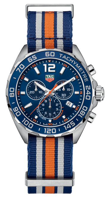  Shop Authentic Tag Heuer Formula 1 Chronograph 43mm Blue Dial NATO Strap Watch for Men - CAZ1014.FC8196 - Luxxuri
