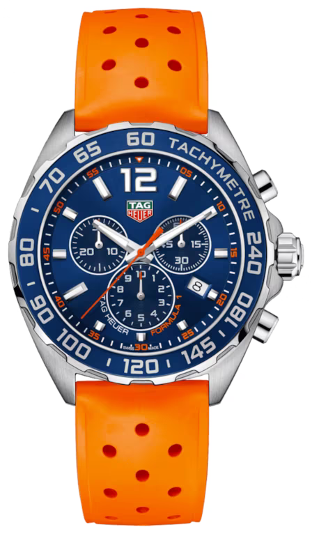  Shop Authentic Tag Heuer Formula 1 Quartz Chronograph Blue Dial Orange Rubber Strap Watch for Men - CAZ1014.FT8028 - Luxxuri