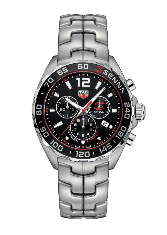  Shop Authentic Tag Heuer Senna Chronograph Special Edition Black Dial Silver Steel Strap Watch for Men - CAZ1015.BA0883 - Luxxuri
