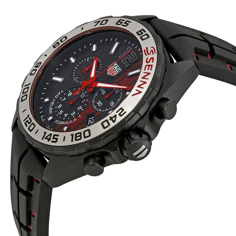  Shop Authentic Tag Heuer Formula 1 Ayrton Senna Limited Edition Black Dial Two Tone Rubber Strap Watch for Men - CAZ1019.FT8027 - Luxxuri
