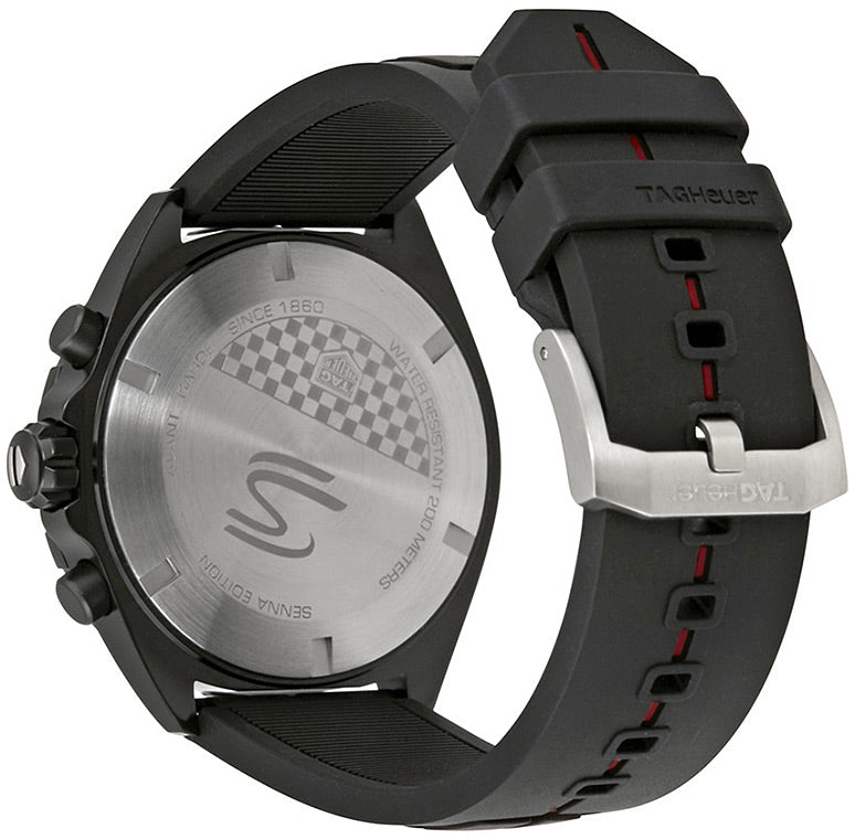  Shop Authentic Tag Heuer Formula 1 Ayrton Senna Limited Edition Black Dial Two Tone Rubber Strap Watch for Men - CAZ1019.FT8027 - Luxxuri