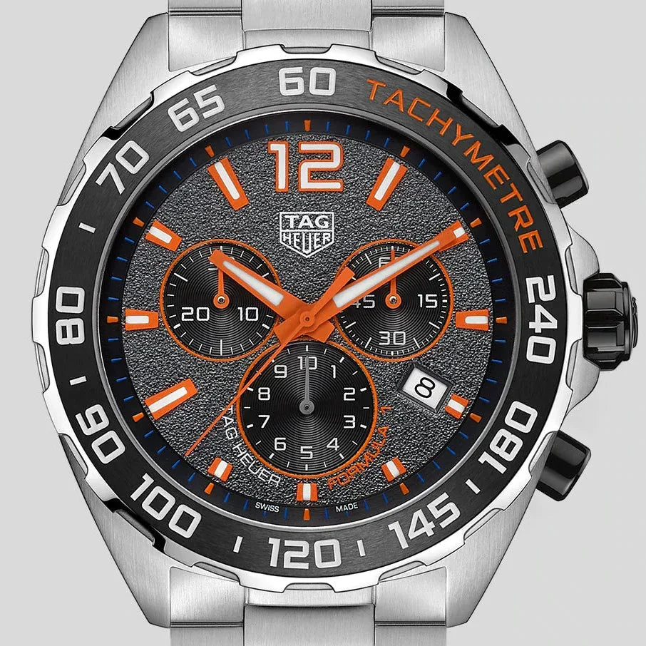  Shop Authentic Tag Heuer Formula 1 Chronograph Ceramic Black Dial Silver Steel Strap Watch for Men - CAZ101AH.BA0842 - Luxxuri
