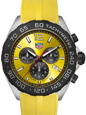  Shop Authentic Tag Heuer Formula 1 Chronograph Yellow Dial Yellow Rubber Strap Watch for Men - CAZ101AM.FT8054 - Luxxuri