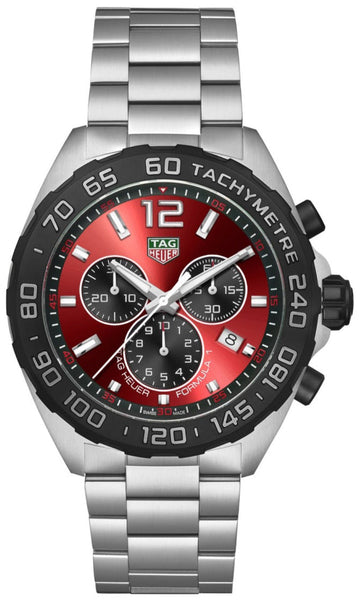  Shop Authentic Tag Heuer Formula 1 Chronograph Red Dial Silver Steel Strap Watch for Men - CAZ101AN.BA0842 - Luxxuri