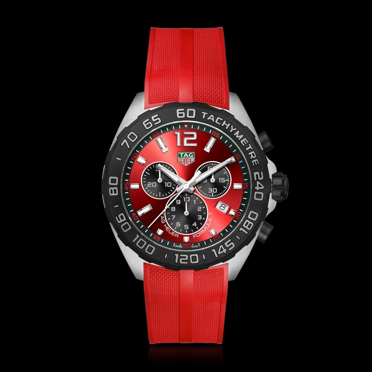  Shop Authentic Tag Heuer Formula 1 Chronograph Red Dial Red Rubber Strap Watch for Men - CAZ101AN.FT8055 - Luxxuri