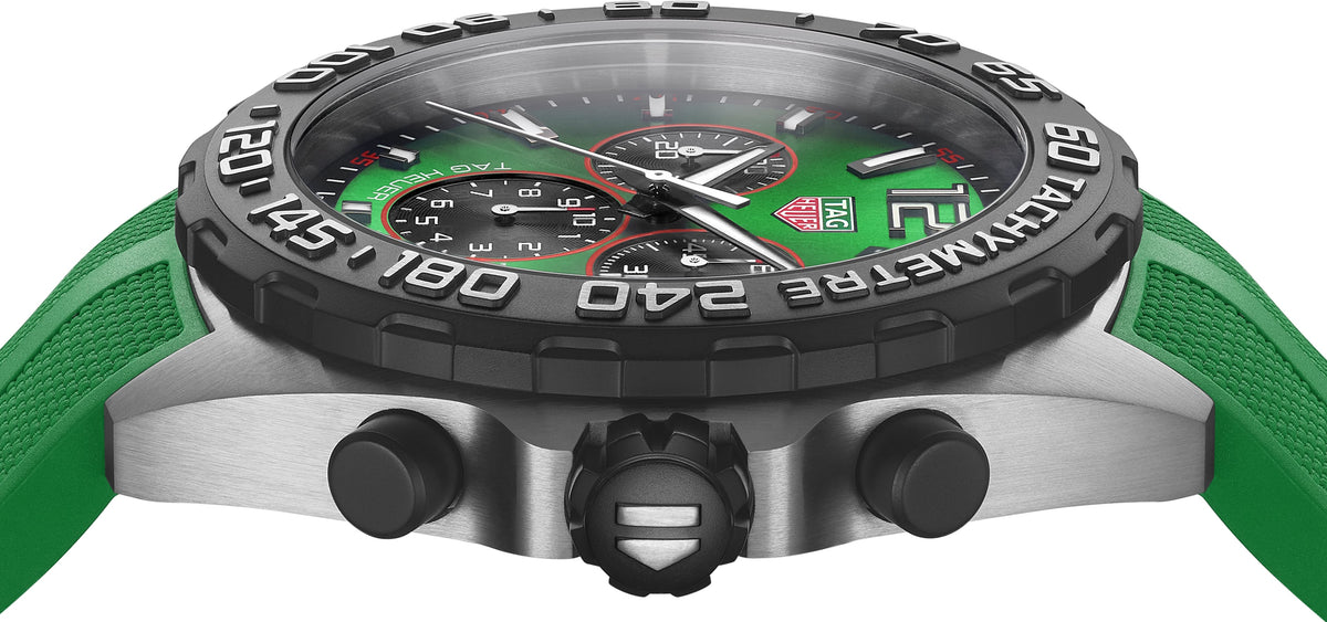 Shop Authentic Tag Heuer Formula 1 Chronograph Green Dial Green Rubber Strap Watch for Men - CAZ101AP.FT8056 - Luxxuri