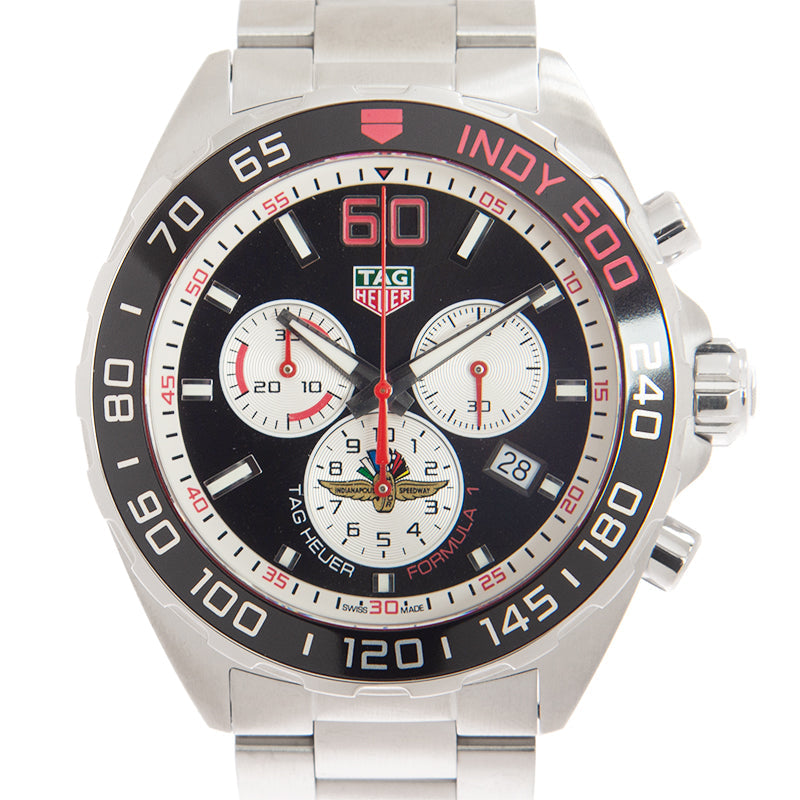  Shop Authentic Tag Heuer Formula 1 Indy 500 Special Edition Black Dial Silver Steel Strap Watch for Men - CAZ101V.BA0842 - Luxxuri