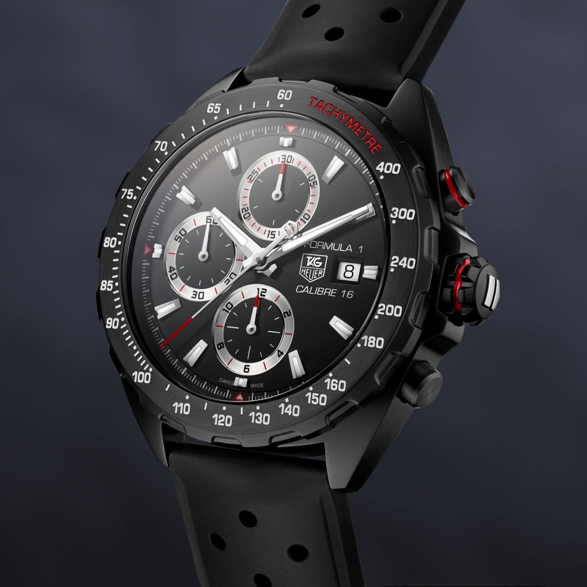  Shop Authentic Tag Heuer Formula 1 Automatic Chronograph Black Dial Black Leather Strap Watch for Men - CAZ2011.FT8024 - Luxxuri