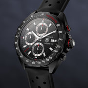  Shop Authentic Tag Heuer Formula 1 Automatic Chronograph Black Dial Black Leather Strap Watch for Men - CAZ2011.FT8024 - Luxxuri