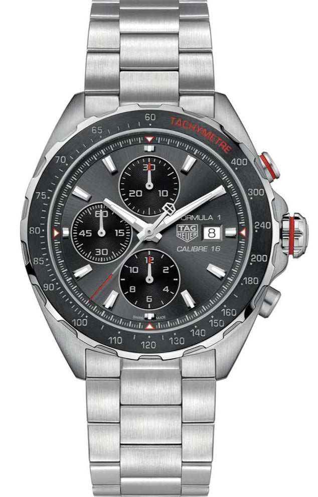  Shop Authentic Tag Heuer Formula 1 Automatic Chronograph Grey Dial Silver Strap Watch for Men - CAZ2012.BA0876 - Luxxuri