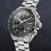  Shop Authentic Tag Heuer Formula 1 Automatic Chronograph Grey Dial Silver Strap Watch for Men - CAZ2012.BA0876 - Luxxuri