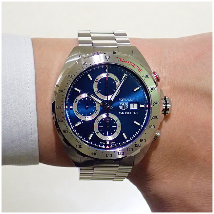  Shop Authentic Tag Heuer Formula 1 Automatic Chronograph Blue Dial Silver Strap Watch for Men - CAZ2015.BA0876 - Luxxuri