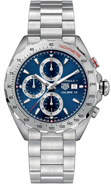  Shop Authentic Tag Heuer Formula 1 Automatic Chronograph Blue Dial Silver Strap Watch for Men - CAZ2015.BA0876 - Luxxuri