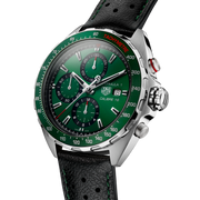  Shop Authentic Tag Heuer Formula 1 Calibre 16 Automatic Chronograph Green Dial Black Leather Strap Watch for Men - CAZ2016.FC6473 - Luxxuri