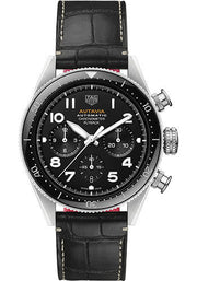  Shop Authentic Tag Heuer Autavia Chronometer Flyback Automatic Chronograph Black Dial Black Leather Strap Watch for Men - CBE511A.FC8279 - Luxxuri
