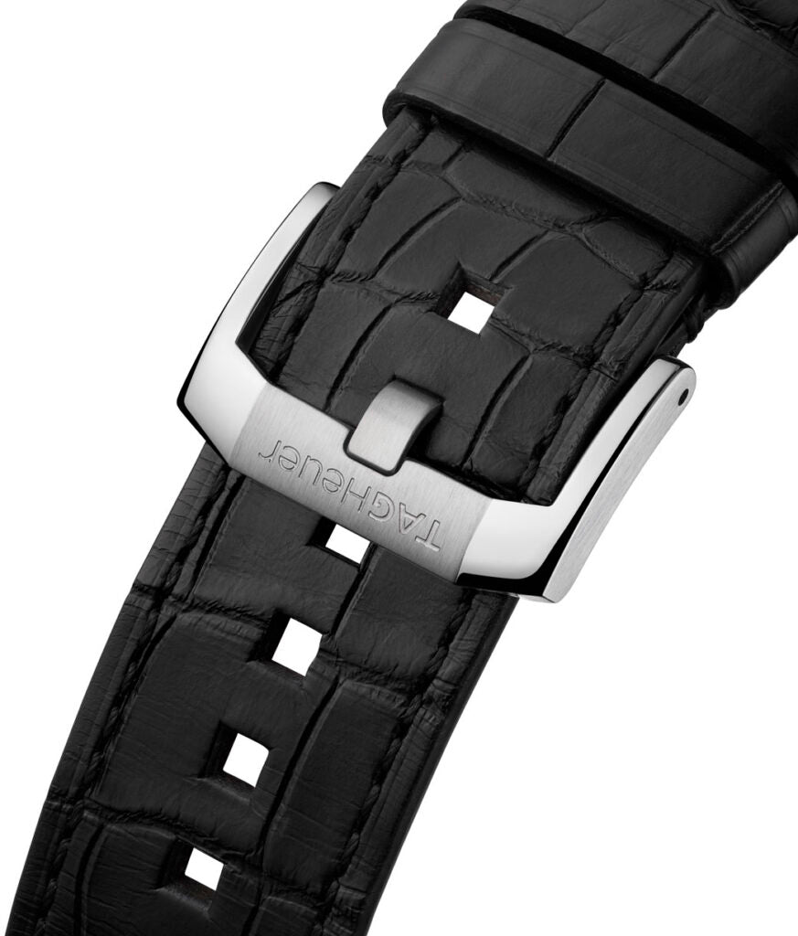  Shop Authentic Tag Heuer Autavia Chronometer Flyback Chronograph Silver Dial Black Leather Strap Watch for Men - CBE511B.FC8279 - Luxxuri